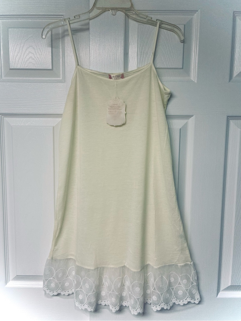 NWT Altar’d State Intimates Slip/Nightgown w/ wide lace hem, Ivory/Cream, Large